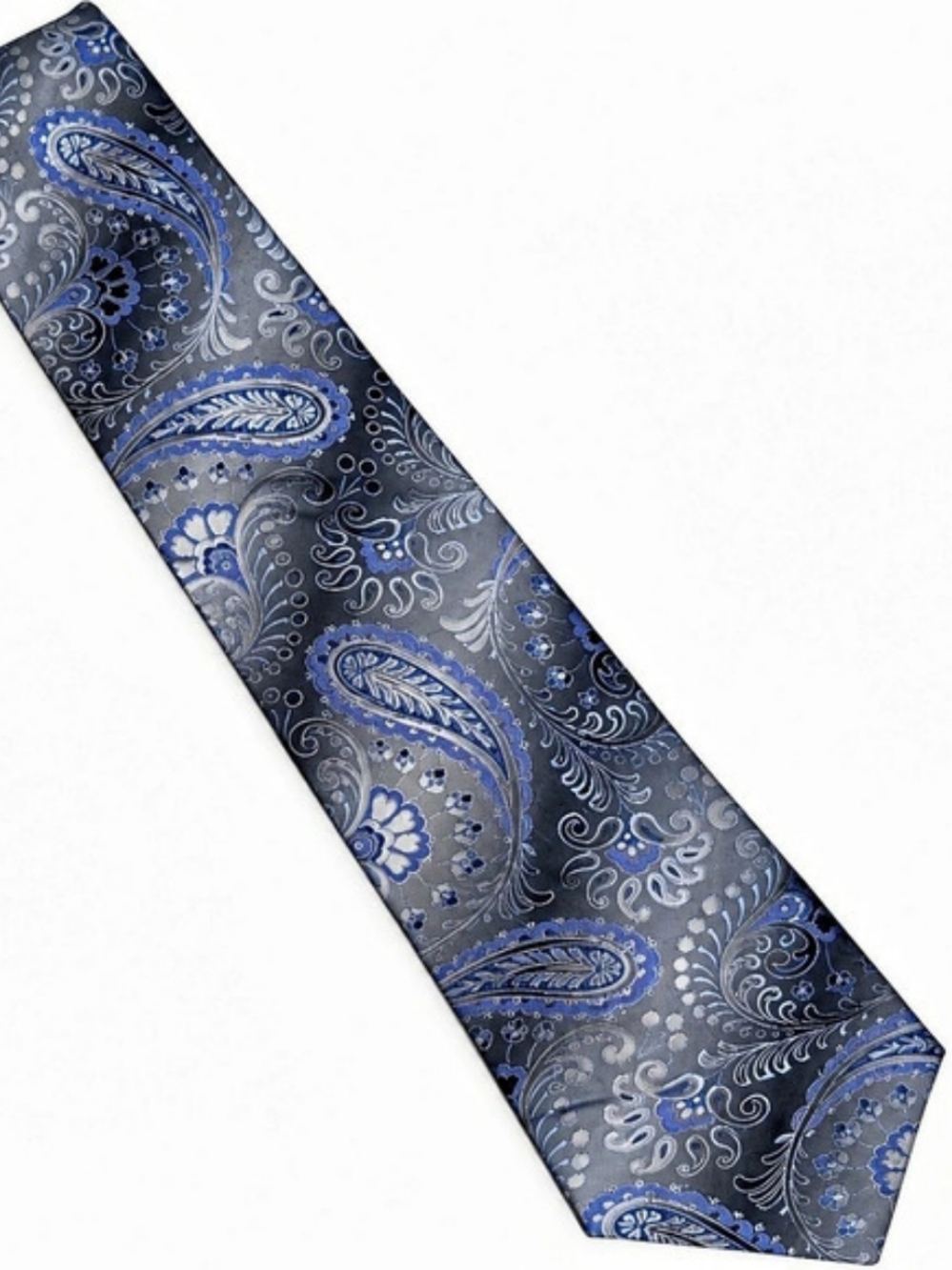 Van Heusen Men's Paisley Tie in Blue & Gray